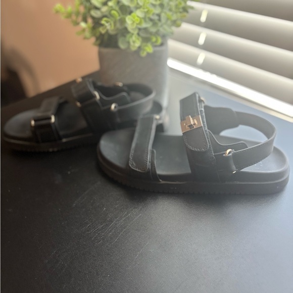 Women’s A New Day Black Sandals – Double Strap with Buckle – Size 8 - Picture 6 of 6